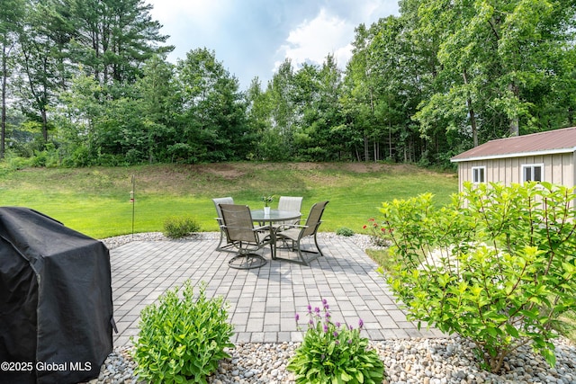 55 Winterberry Ln, Moreau, NY 12828 - view of patio featuring outdoor dining space and grilling area
