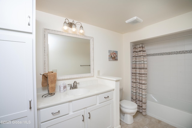 55 Winterberry Ln, Moreau, NY 12828 - full bath featuring vanity, shower / bathtub combination with curtain, and tile patterned floors