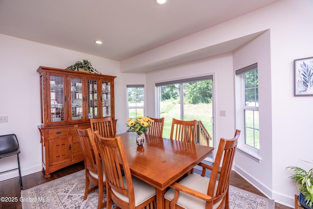 55 Winterberry Ln, Moreau, NY 12828 - dining room featuring plenty of natural light, recessed lighting, and dark wood-style floors