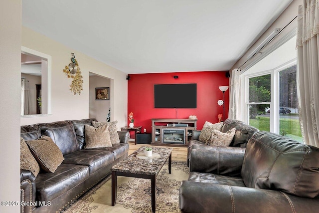 15 Deer Path Dr, Colonie, NY 12205 - living room with an accent wall and wood finished floors