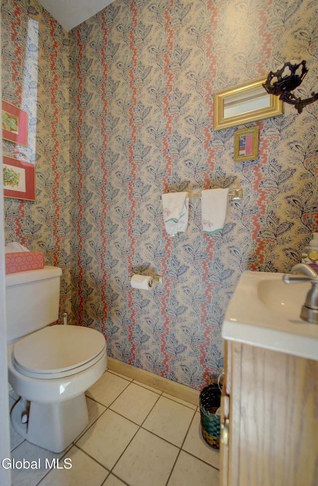 202 W 1st Ave, Johnstown, NY 12095 - half bath featuring tile patterned floors and vanity