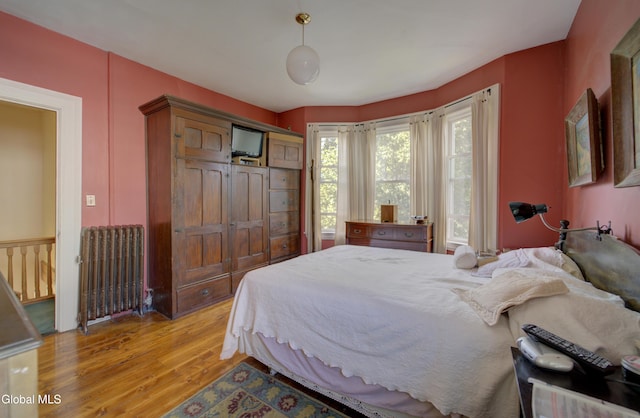 202 W 1st Ave, Johnstown, NY 12095 - bedroom featuring radiator heating unit and light wood-style floors