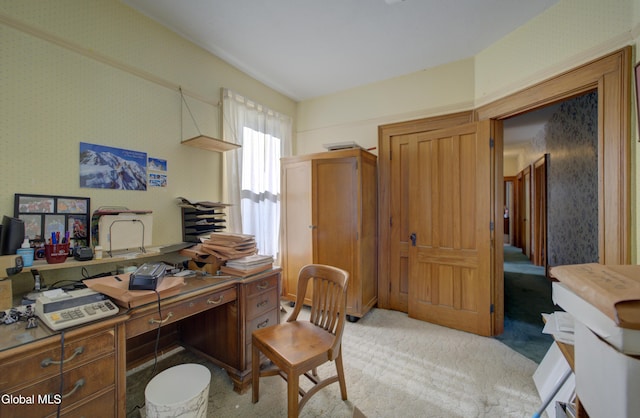 202 W 1st Ave, Johnstown, NY 12095 - office space with light colored carpet and wallpapered walls