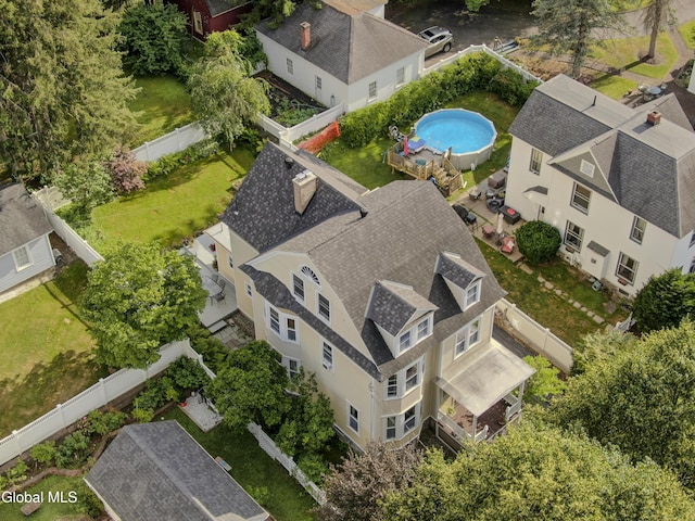 202 W 1st Ave, Johnstown, NY 12095 - aerial view of property and surrounding area with a pool area