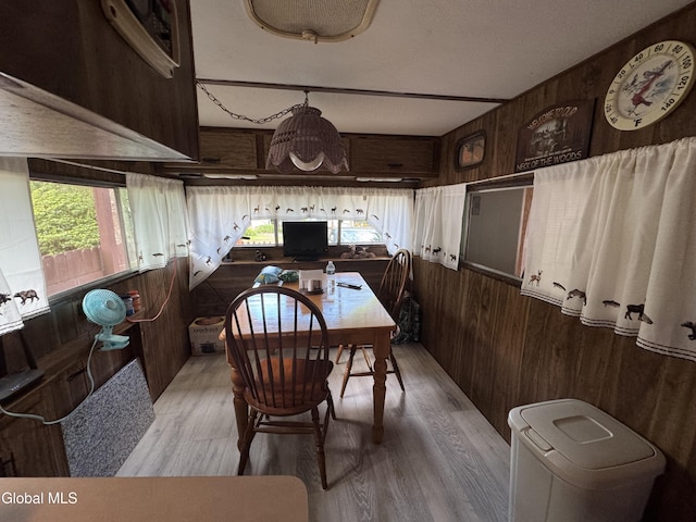 783 Woodstock Rd Lot 35, Berne, NY 12059 - dining space featuring wooden walls, light wood-style flooring, plenty of natural light, and an office area