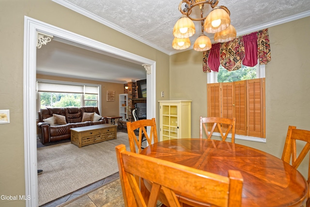 2834 Halsey Dr, Schenectady, NY 12304 - dining area with a chandelier and ornamental molding