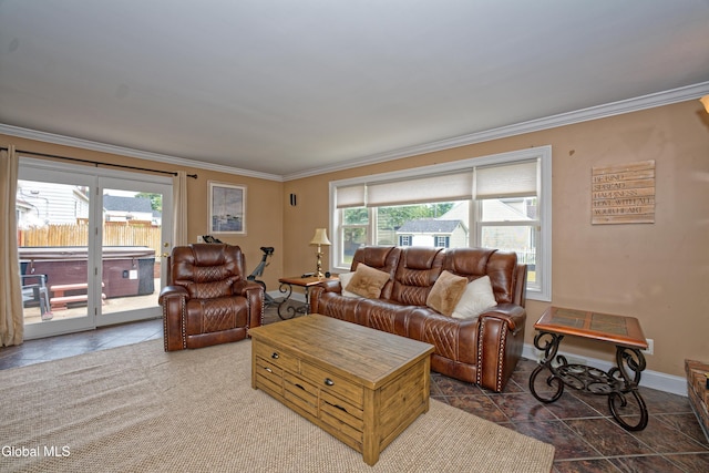 2834 Halsey Dr, Schenectady, NY 12304 - living area featuring ornamental molding and baseboards