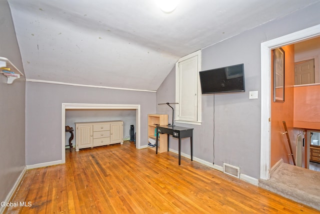 2834 Halsey Dr, Schenectady, NY 12304 - additional living space featuring vaulted ceiling and wood-type flooring