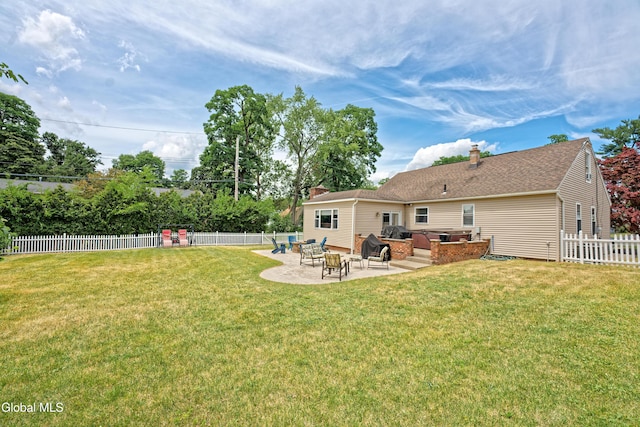 2834 Halsey Dr, Schenectady, NY 12304 - fenced backyard with a patio area and a fire pit