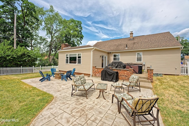2834 Halsey Dr, Schenectady, NY 12304 - view of patio with a hot tub, a fire pit, and a grill