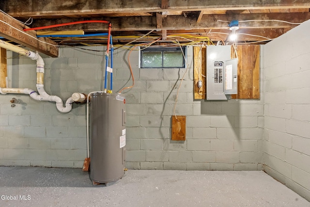 479 Albany Shaker Rd, Colonie, NY 12211 - basement with water heater and electric panel