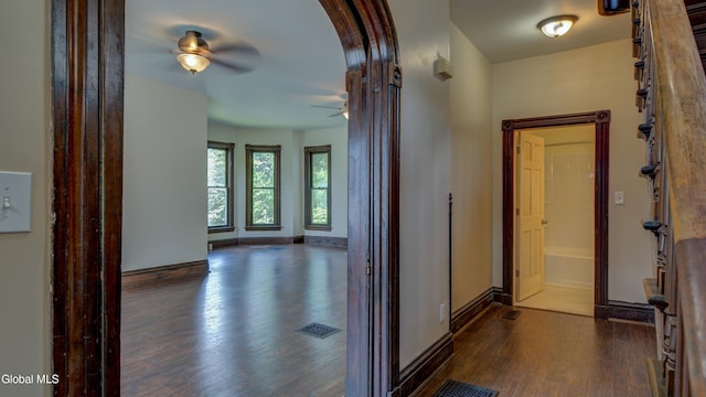 200 Fon Clair St, Johnstown, NY 12095 - corridor featuring dark wood-type flooring and baseboards