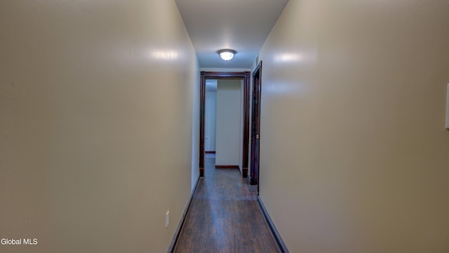 200 Fon Clair St, Johnstown, NY 12095 - hallway featuring dark wood finished floors and baseboards