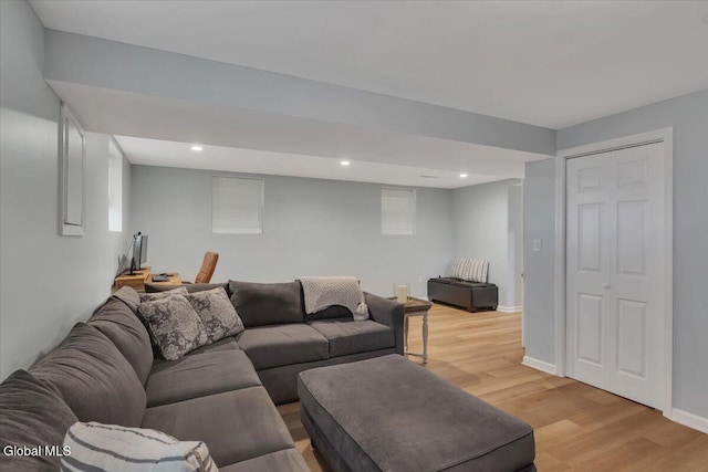 33 Comely Ln, Colonie, NY 12110 - living area featuring light wood-style flooring and recessed lighting