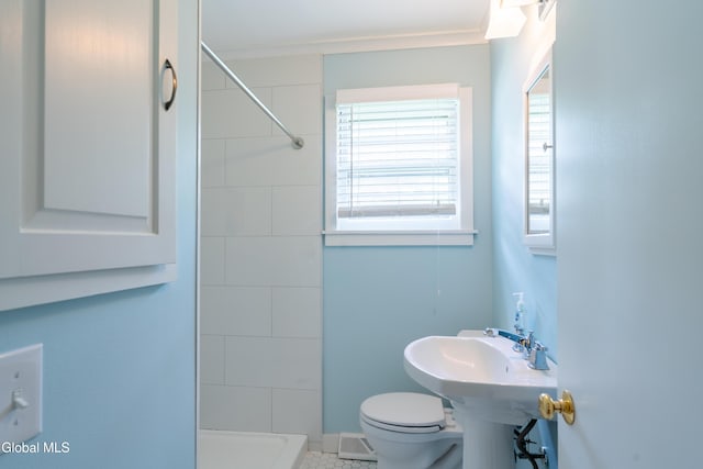 98 Meadowbrook Rd, Saratoga Springs, NY 12866 - full bath with tiled shower and ornamental molding