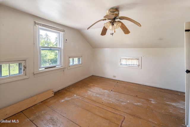 5530 State Highway 30a, Charleston, NY 12066 - bonus room with vaulted ceiling, hardwood / wood-style floors, and a ceiling fan