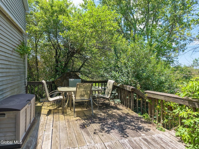 5530 State Highway 30a, Charleston, NY 12066 - wooden deck with outdoor dining space