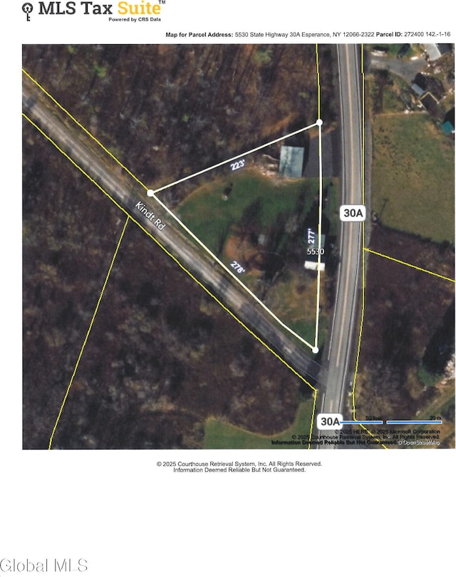 5530 State Highway 30a, Charleston, NY 12066 - aerial map of property and surrounding area with property parcel outlined