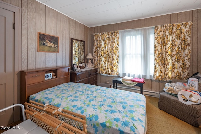1659 State Route 7, Cobleskill, NY 12043 - bedroom featuring wooden walls and carpet floors