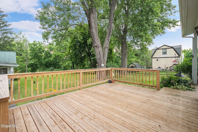 1659 State Route 7, Cobleskill, NY 12043 - deck featuring a storage unit and a lawn