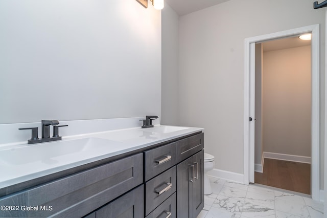 47 Priddle Ln, Colonie, NY 12110 - bathroom featuring marble look tile flooring and double vanity