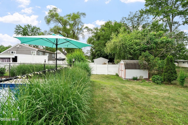 27 Terry Ave, Guilderland, NY 12303 - fenced backyard featuring a storage unit