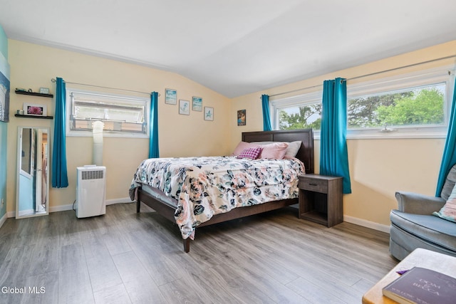 27 Terry Ave, Guilderland, NY 12303 - bedroom with radiator, wood finished floors, and vaulted ceiling