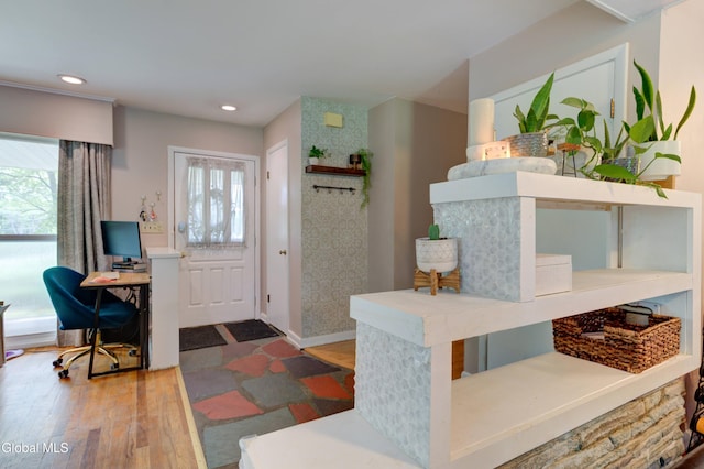 909 Ash Tree Ln, Niskayuna, NY 12309 - foyer with recessed lighting and wood finished floors