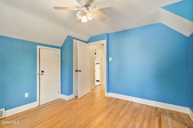 1226 Sumner Ave, Schenectady, NY 12309 - unfurnished bedroom with vaulted ceiling, wood finished floors, and a ceiling fan