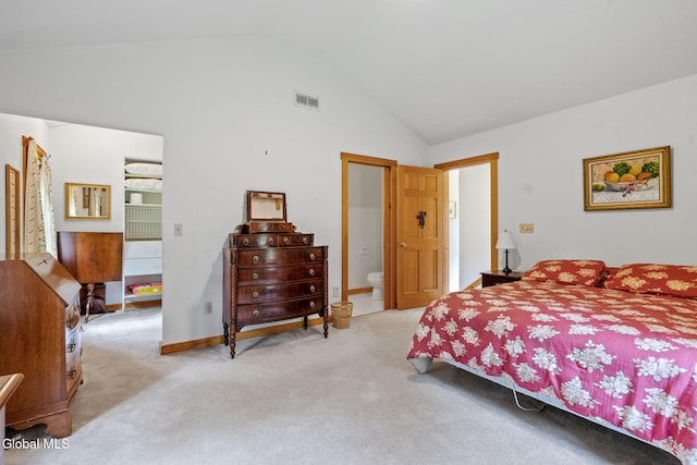 135 Willow St, Guilderland, NY 12084 - carpeted bedroom featuring vaulted ceiling and ensuite bath