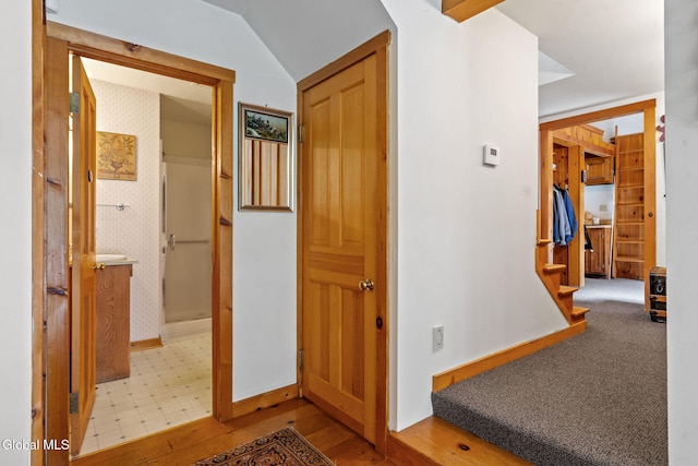 135 Willow St, Guilderland, NY 12084 - hall featuring wood finished floors and stairs