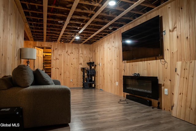 367 Buel Rd, Canajoharie, NY 13317 - living area featuring wooden walls and wood finished floors