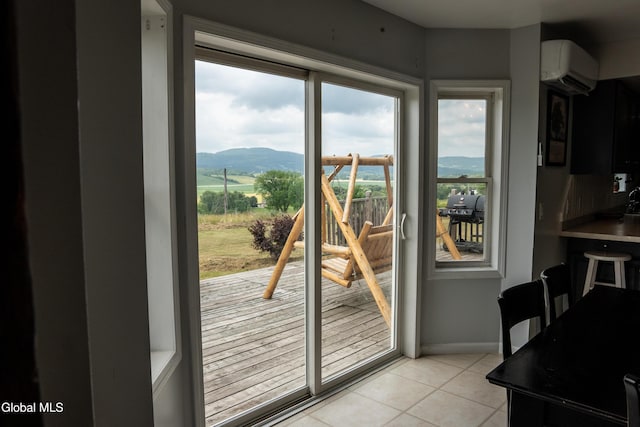 367 Buel Rd, Canajoharie, NY 13317 - entryway with a wall mounted AC and light tile patterned floors