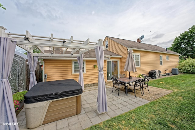 1752 Van Cortland St, Schenectady, NY 12303 - view of patio / terrace with a hot tub, area for grilling, and a pergola