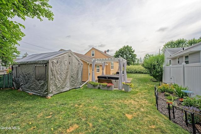 1752 Van Cortland St, Schenectady, NY 12303 - view of yard with a hot tub, a pergola, and a vegetable garden
