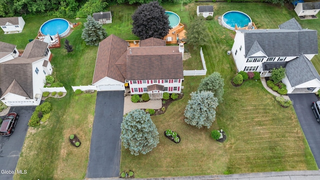 125 Halfmoon Dr, Guilderland, NY 12009 - drone / aerial view of a pool area