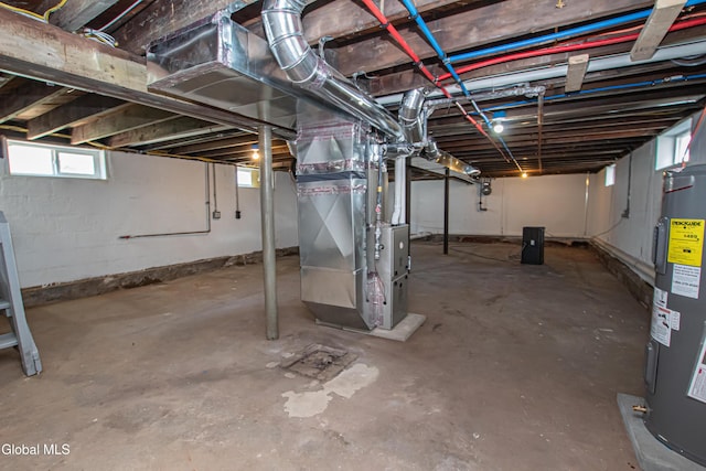 1628 Hawthorne St, Schenectady, NY 12303 - below grade area featuring heating unit and water heater