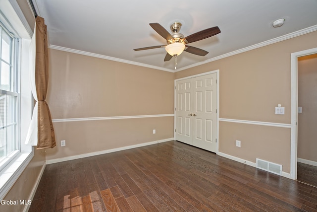 50 Sandy Ln, Bethlehem, NY 12158 - unfurnished bedroom featuring wood finished floors, multiple windows, ornamental molding, and a closet