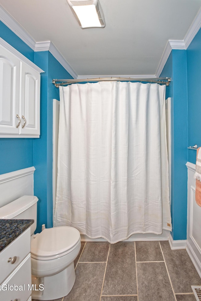 50 Sandy Ln, Bethlehem, NY 12158 - bathroom featuring ornamental molding, vanity, and tile patterned floors