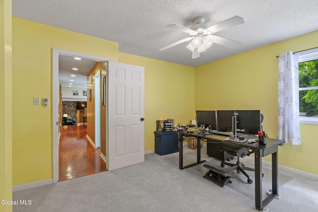 145 Sylvia Ln, Rotterdam, NY 12306 - carpeted office space featuring ceiling fan and a textured ceiling