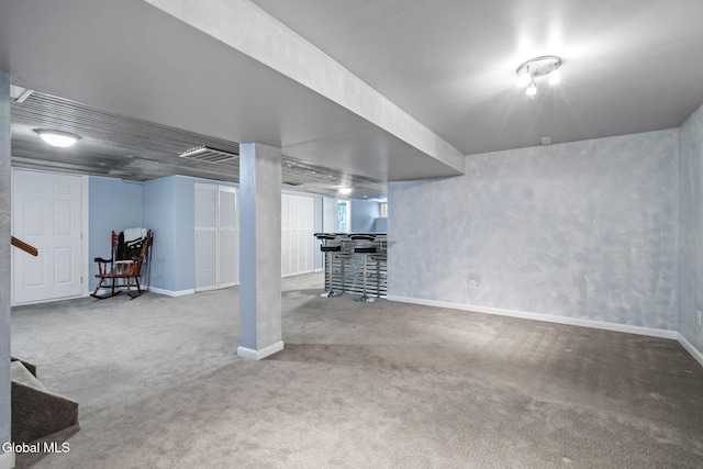 145 Sylvia Ln, Rotterdam, NY 12306 - basement featuring a bar and carpet floors