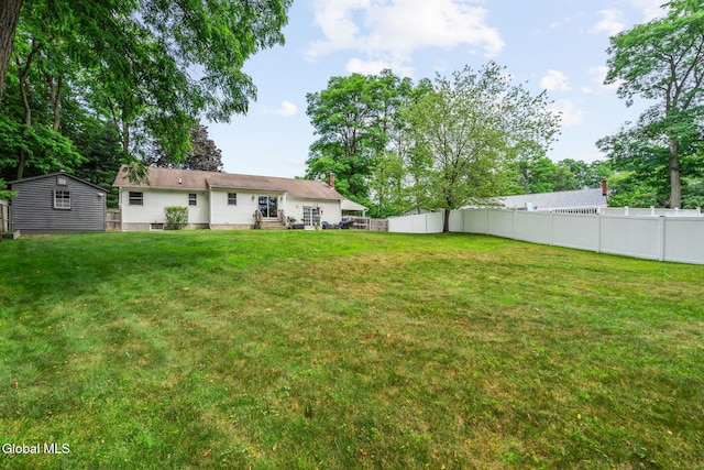 145 Sylvia Ln, Rotterdam, NY 12306 - view of yard with entry steps and a storage shed