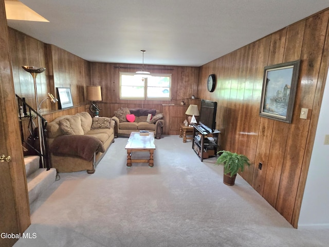 12 Winkel Way, Clifton Park, NY 12019 - carpeted living area with wooden walls and stairway