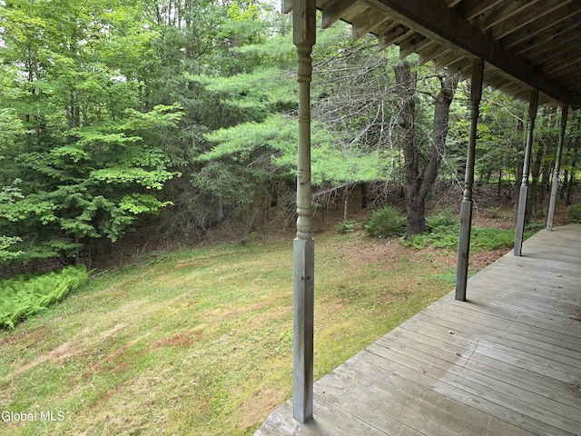 135 Glenwild Rd, Providence, NY 12850 - view of grassy yard with a wooden deck