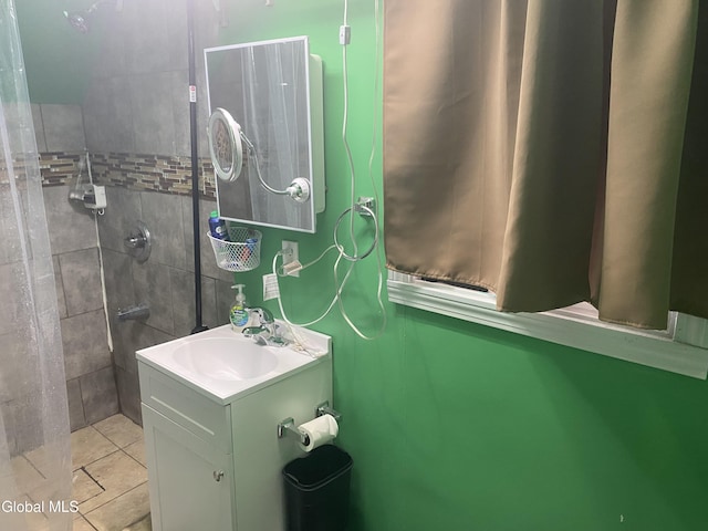 1341 7th Ave, Schenectady, NY 12303 - bathroom with vanity and tiled shower