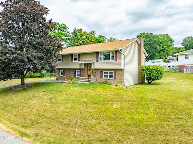 10 Tower Hts, Colonie, NY 12211 - raised ranch featuring a chimney and brick siding