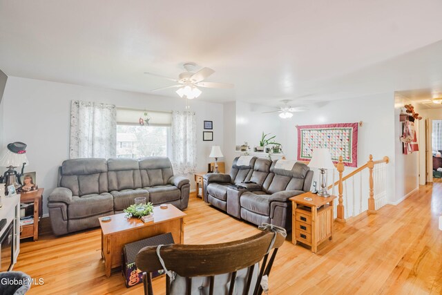 10 Tower Hts, Colonie, NY 12211 - living area with ceiling fan and light wood finished floors