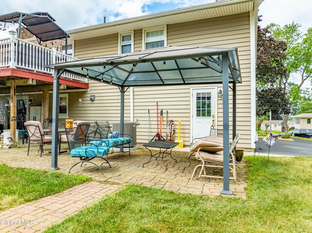 10 Tower Hts, Colonie, NY 12211 - rear view of house with a patio, a deck, and a gazebo
