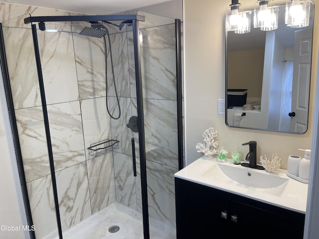12 Louden Rd, Saratoga Springs, NY 12866 - full bath featuring vanity and a marble finish shower