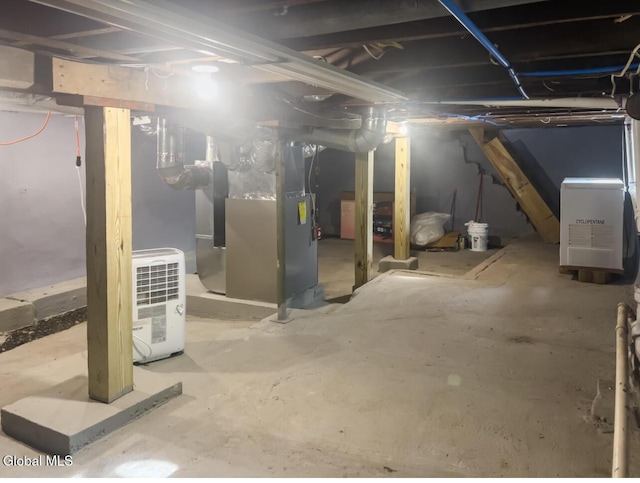 4 Hillside Ave, Schenectady, NY 12308 - unfinished basement with heating unit